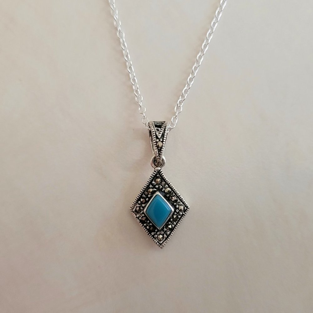 NWOT Sterling Silver Blue Tourmaline Necklace
